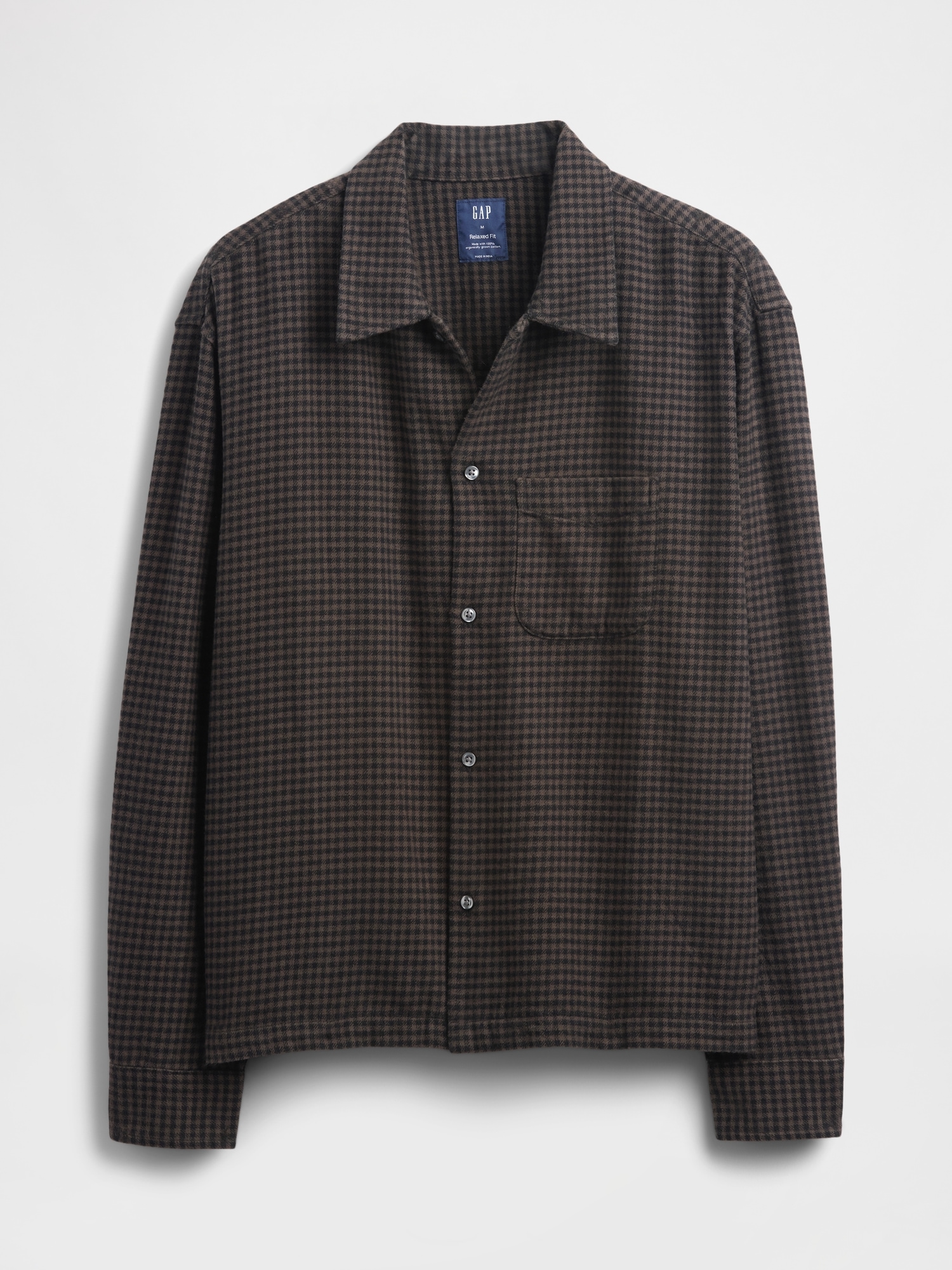 Organic Cotton Relaxed Flannel Shirt