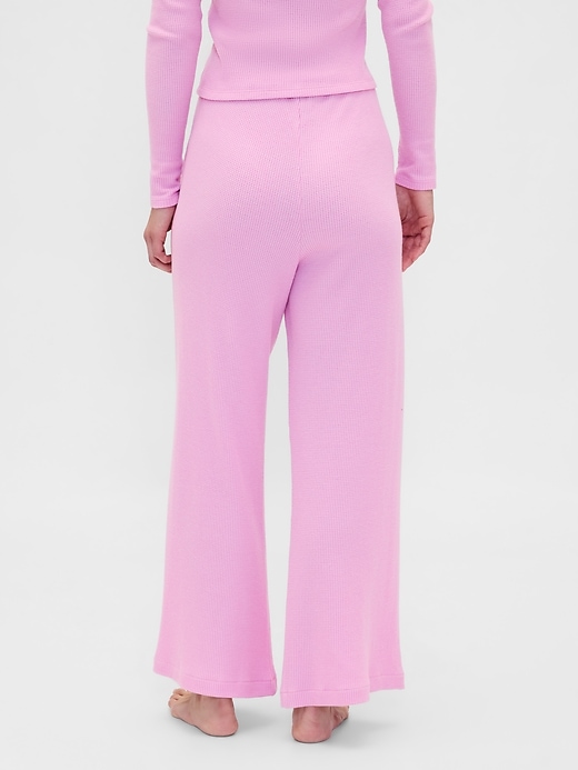 Image number 4 showing, Waffle Wide-Leg PJ Pants