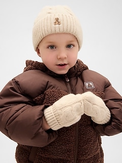 Baby & Toddler CashSoft Cable-Knit Beanie & Mittens Set
