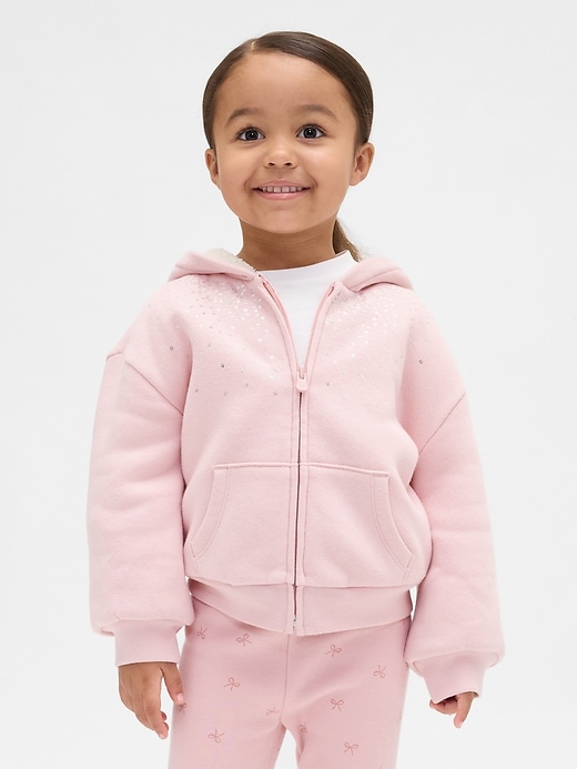 Image number 1 showing, Baby & Toddler Sherpa-Lined Sequin Zip Hoodie