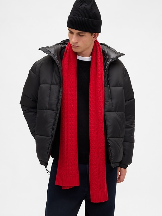 Image number 2 showing, CashSoft Cable-Knit Scarf