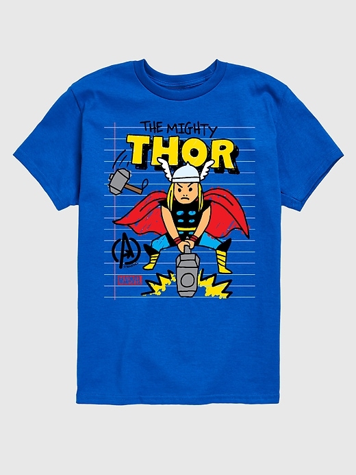 Image number 1 showing, Toddler Marvel Thor Doodle Short Sleeve Graphic Tee