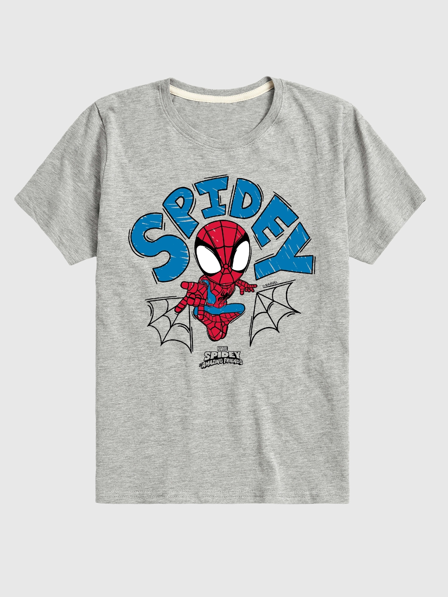 Toddler Marvel Spidey Doodle Short Sleeve Graphic Tee - Athletic Heather