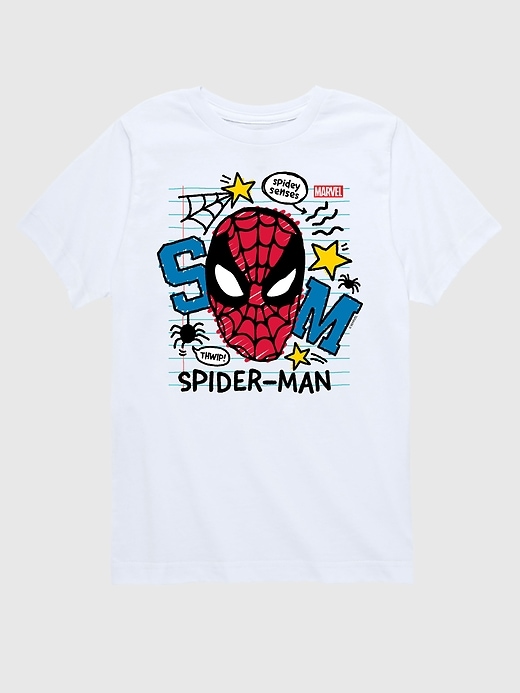 Image number 1 showing, Toddler Marvel Scribbled Spider-Man Short Sleeve Graphic Tee