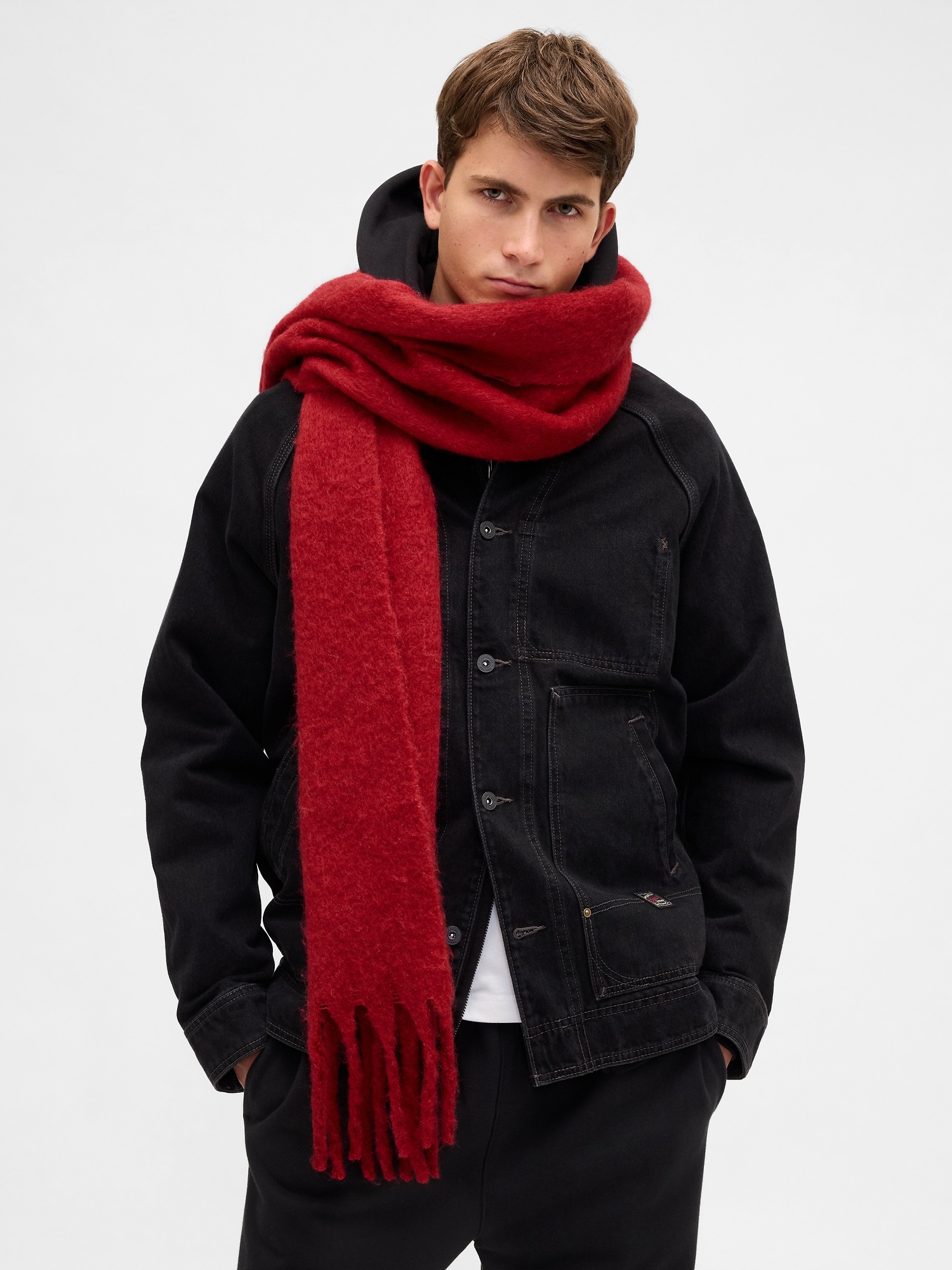 アトリエgg Handmade fringe muffler Brushed Fringe Scarf | Gap