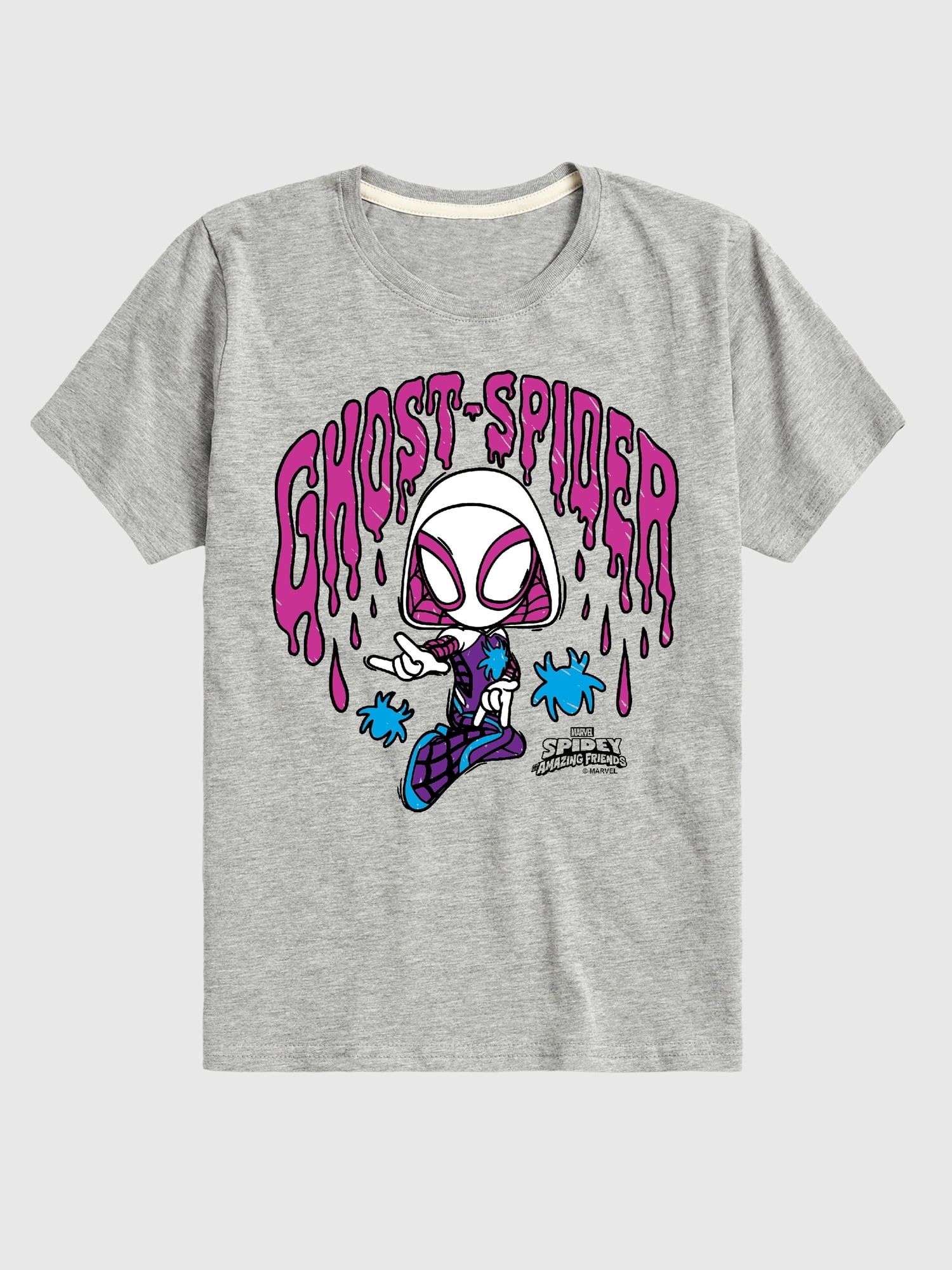 Toddler Marvel Scribble Ghost Spider Short Sleeve T-Shirt - Athletic Heather