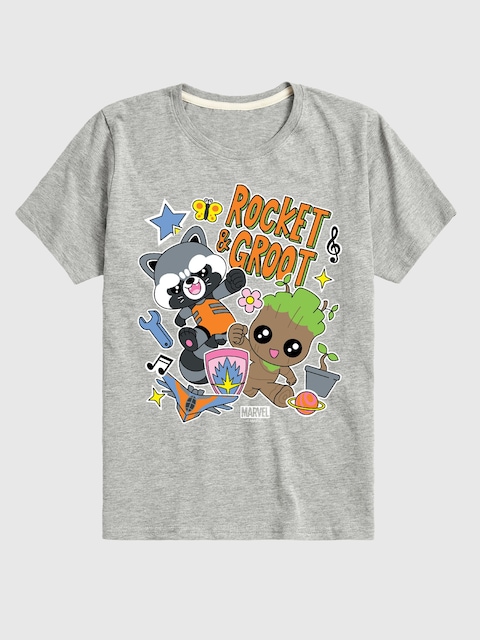 Toddler Marvel Groot And Rocket Short Sleeve Graphic Tee