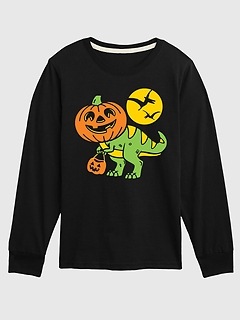 Toddler T-Rex Pumpkin Head Long Sleeve Tee