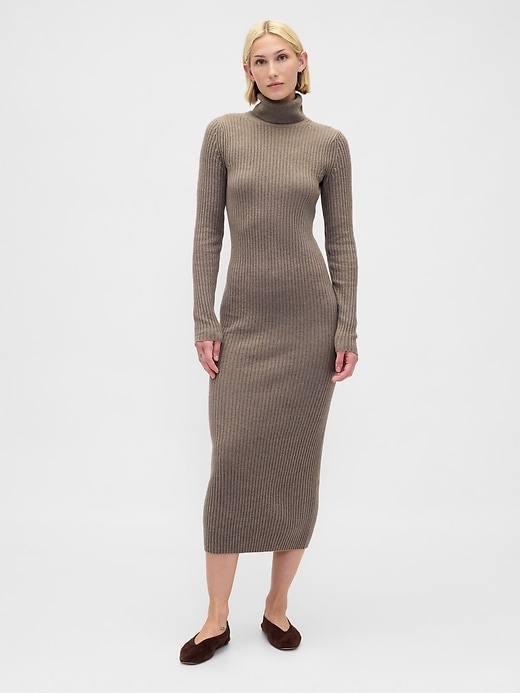 Image number 1 showing, CashSoft Turtleneck Maxi Sweater Dress