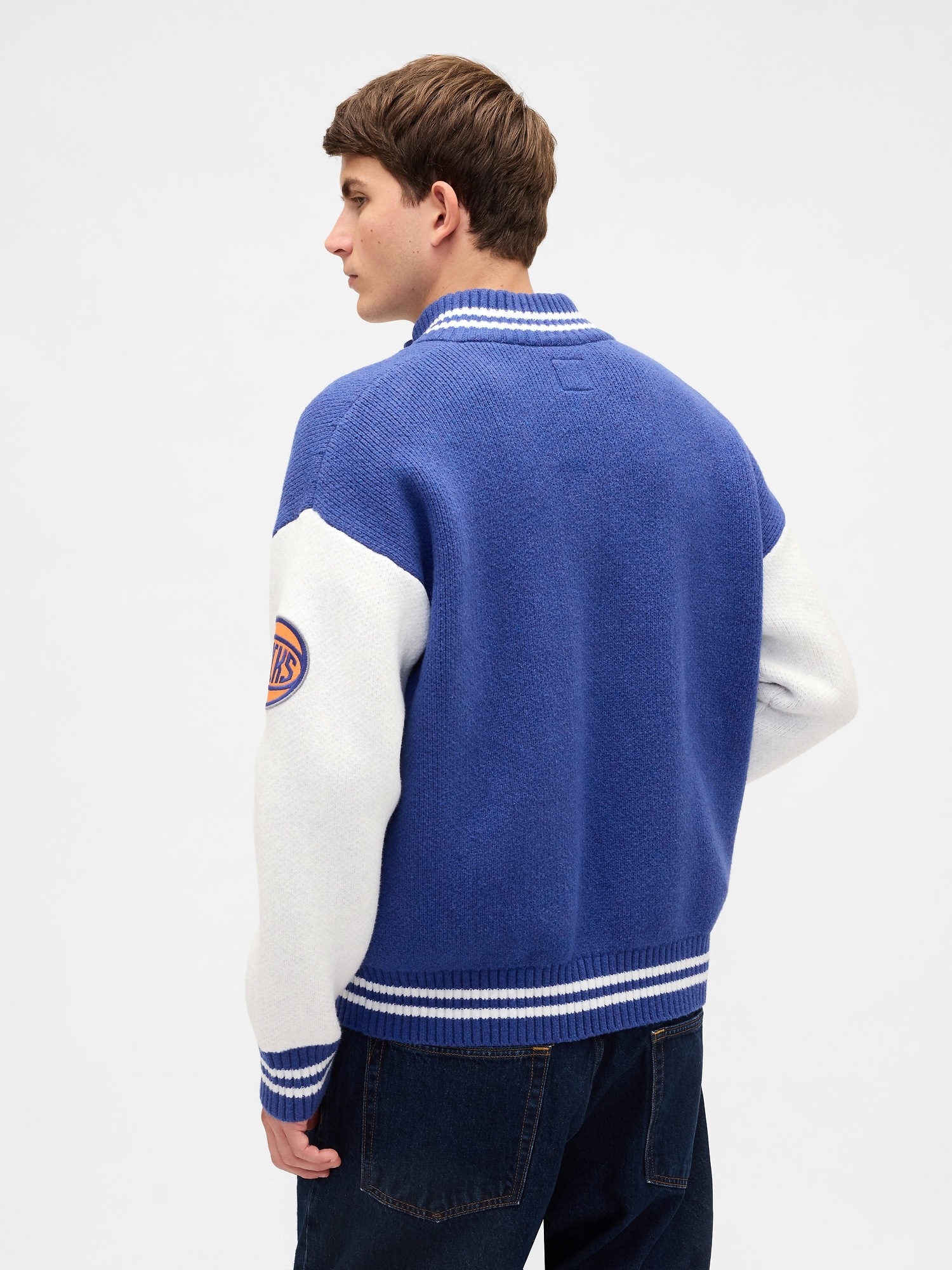 CashSoft NBA New York Knicks Logo Zip Sweater