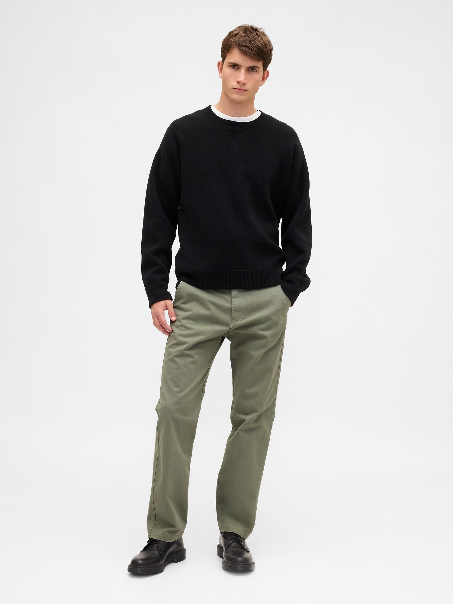 Heavyweight Twill Relaxed Straight Khakis - Green
