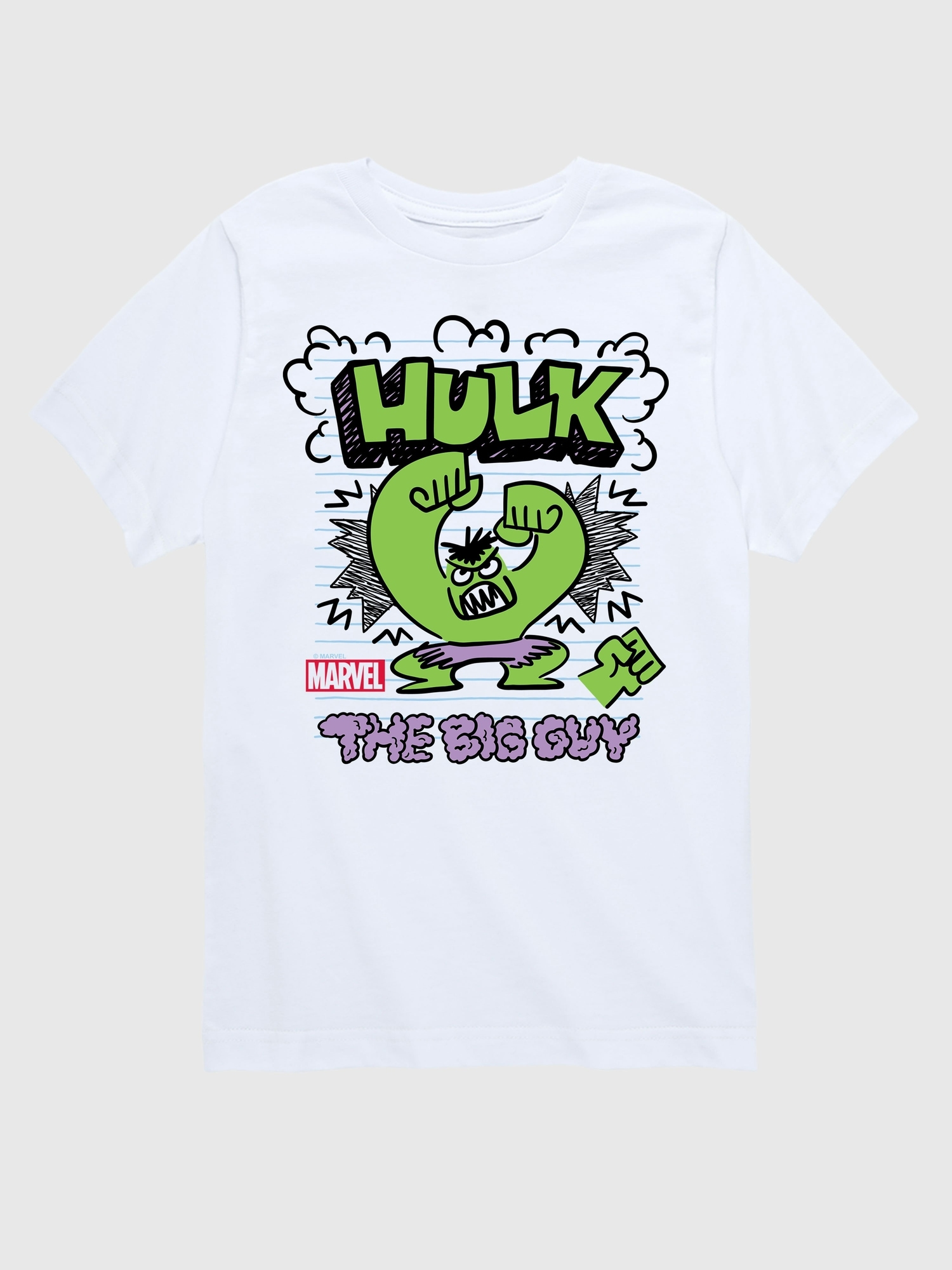 Toddler Marvel The Incredible Hulk Doodle Short Sleeve Graphic Tee - White