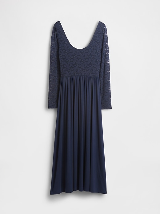 Image number 2 showing, Drop-Waist Mixed Media Maxi Dress