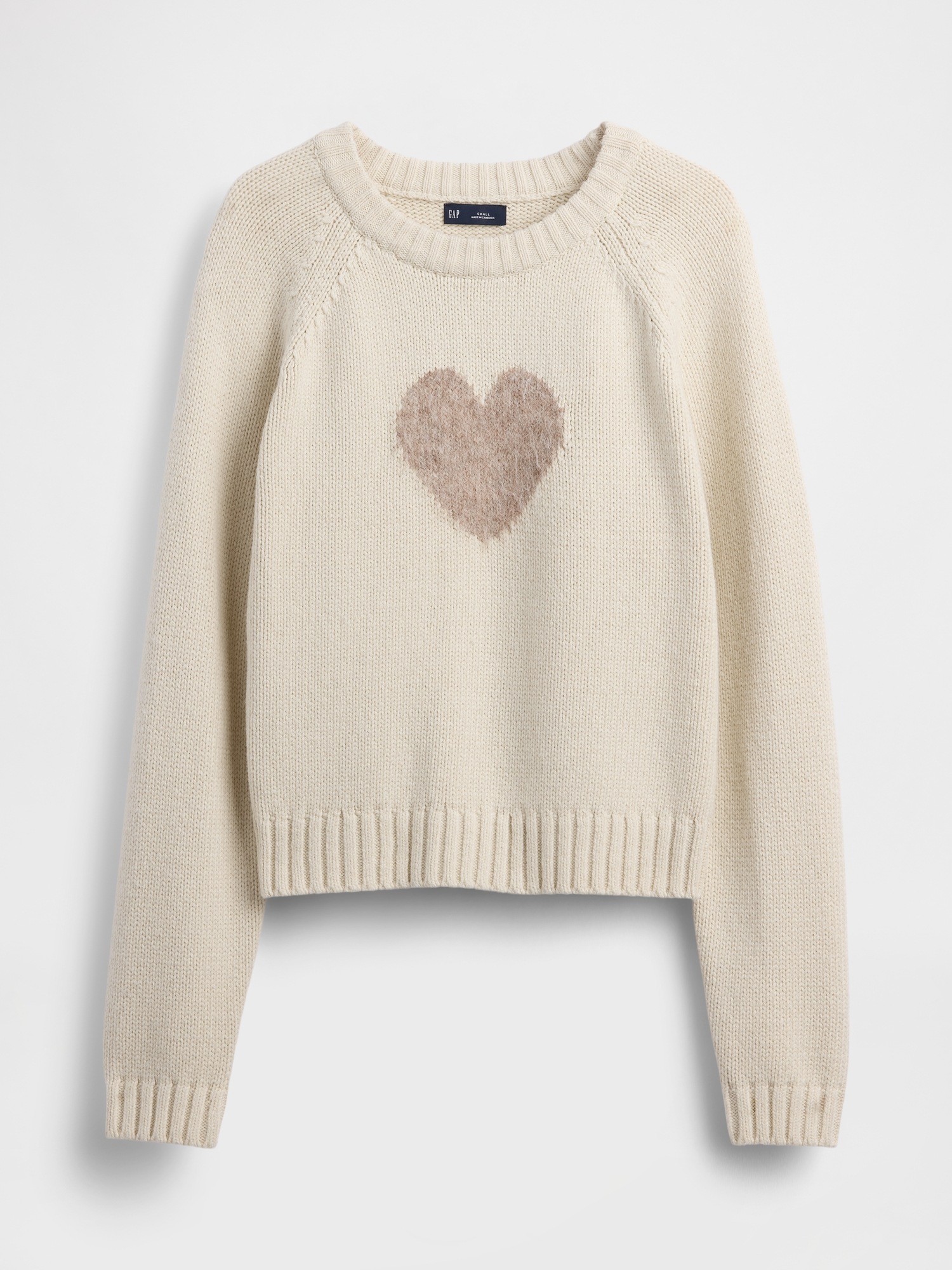 Женский свитер Gap Cotton-Blend Raglan Crewneck, цвет: Бежевый — фото 5