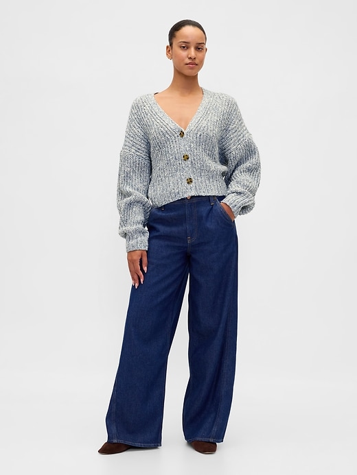Image number 2 showing, Cotton-Blend Crop Cardigan Sweater