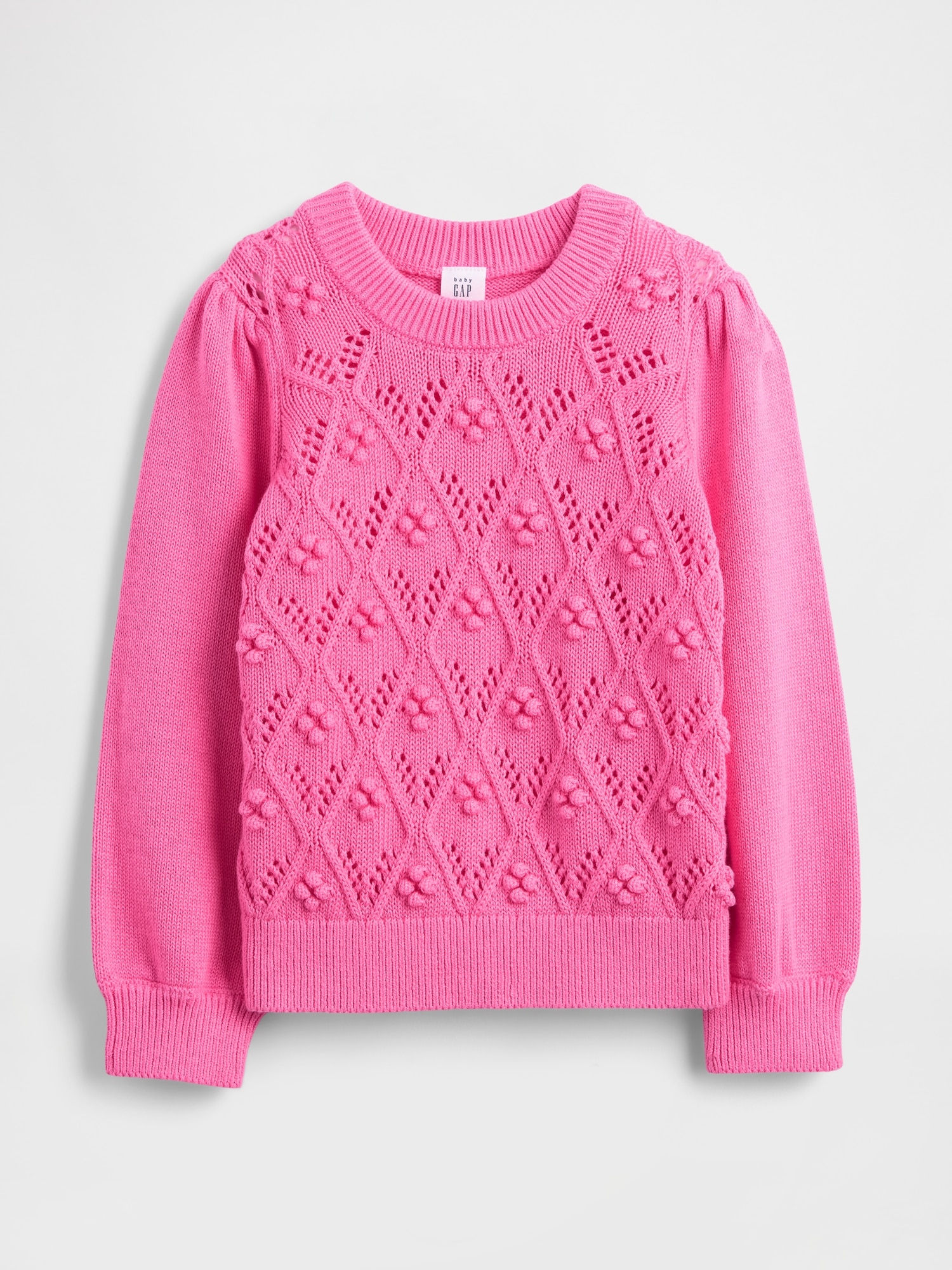 Baby & Toddler Puff-Sleeve Sweater - Love Letter Pink