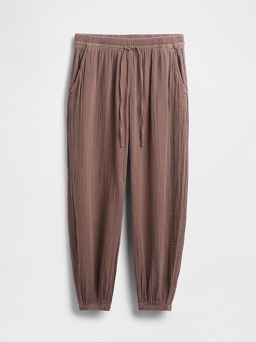 Image number 5 showing, Cotton Gauze Barrel Joggers