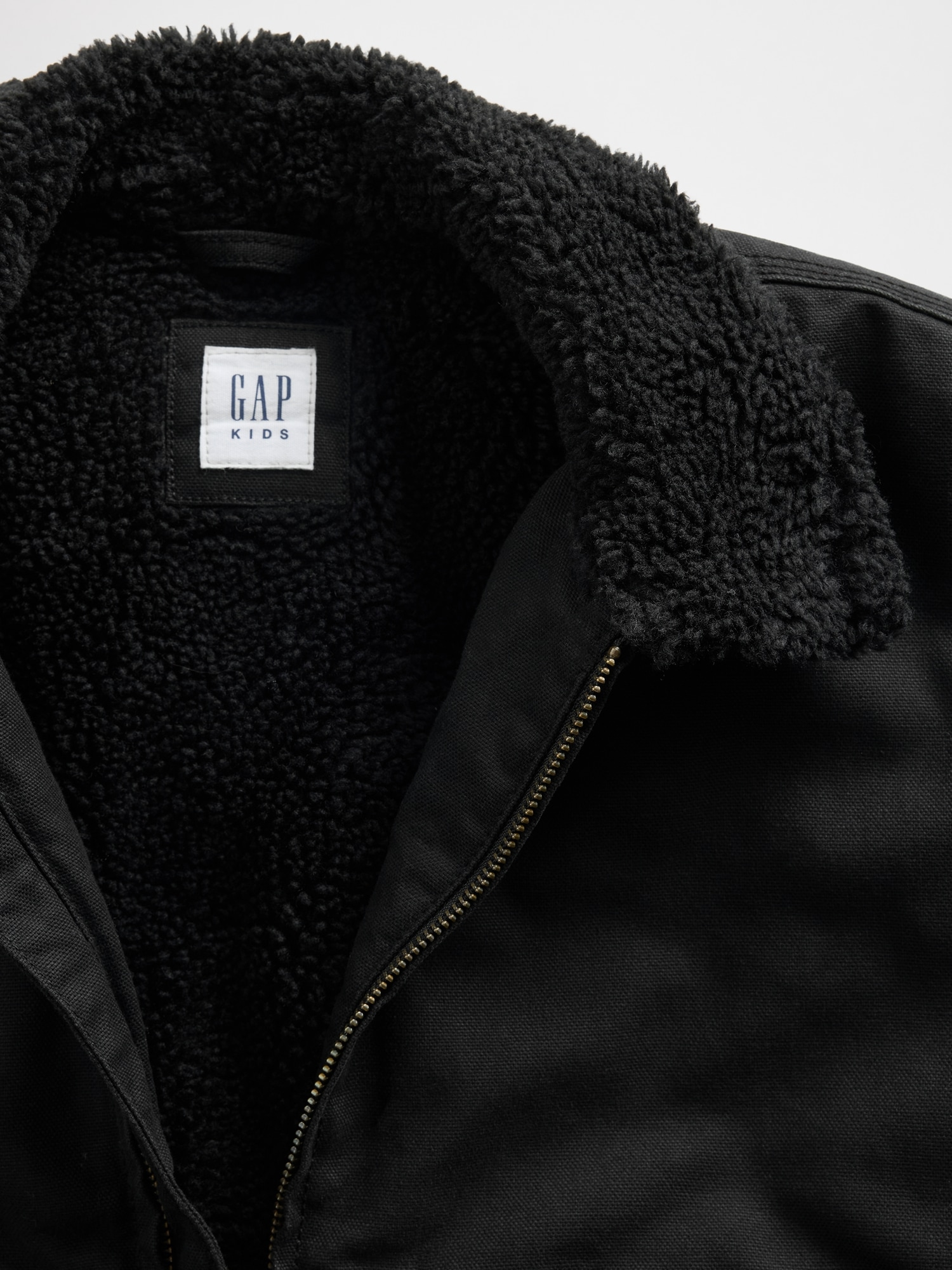 Kids Sherpa-Lined Canvas Bomber Jacket