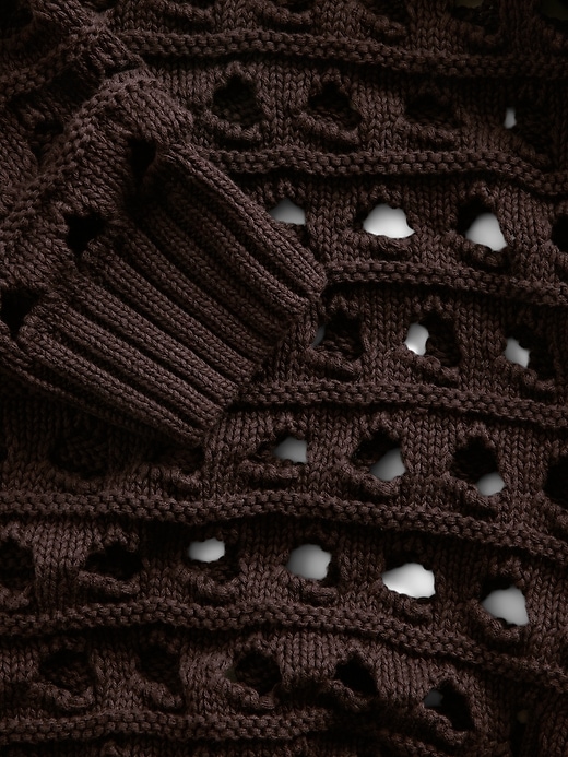 Image number 4 showing, 100% Cotton Oversized Pointelle Cardigan