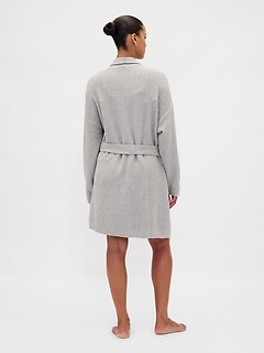 CashSoft Boucle Relaxed Robe - Gray - View 32