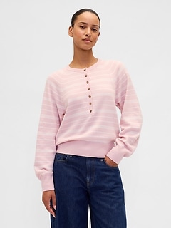 CashSoft Henley Sweater