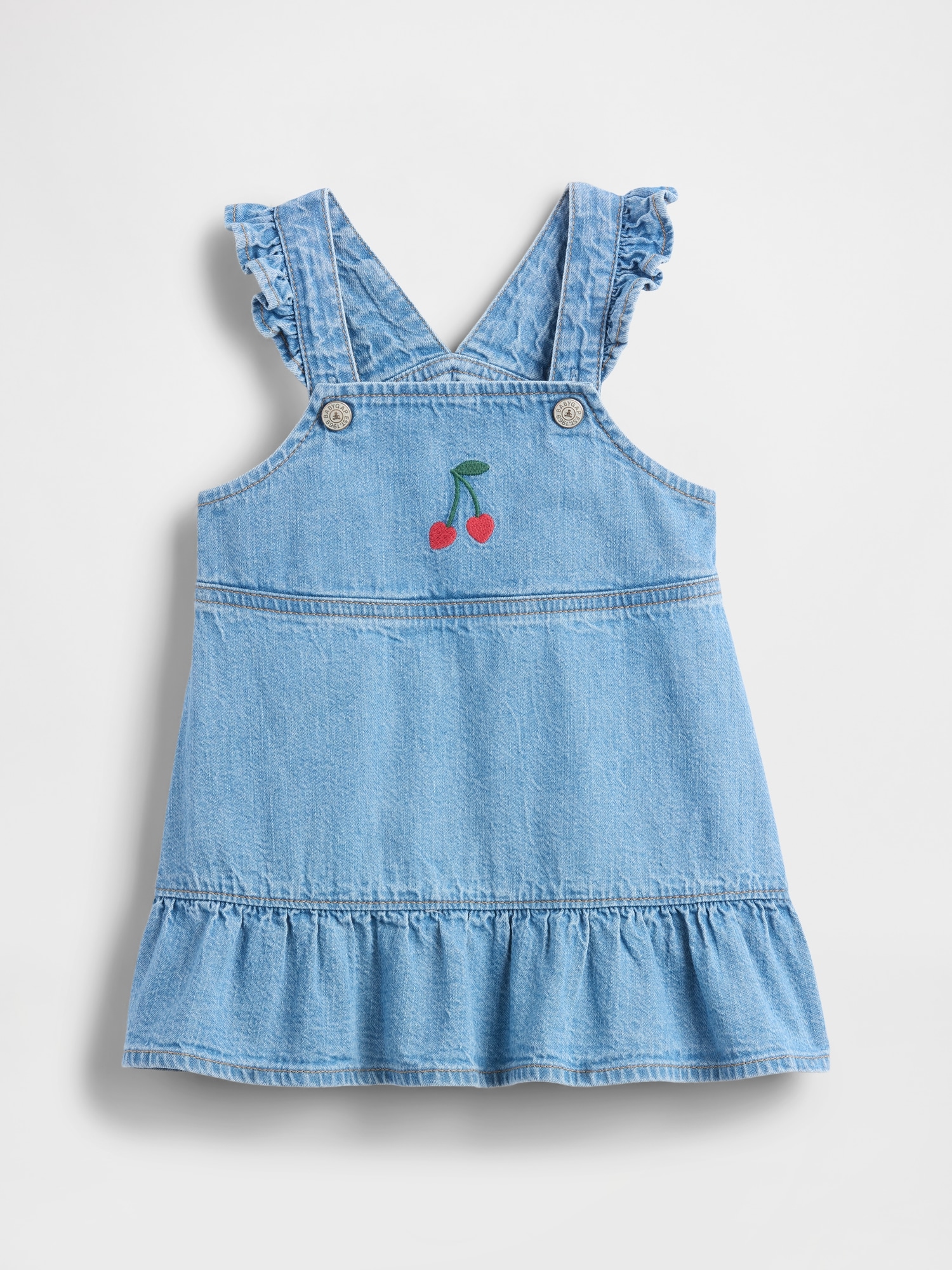 Baby Denim Cherry Dress Set