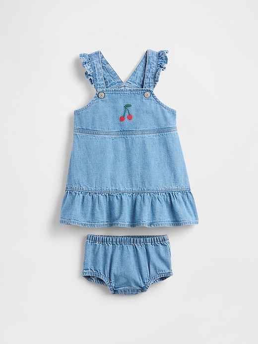 Image number 3 showing, Baby Denim Cherry Dress Set
