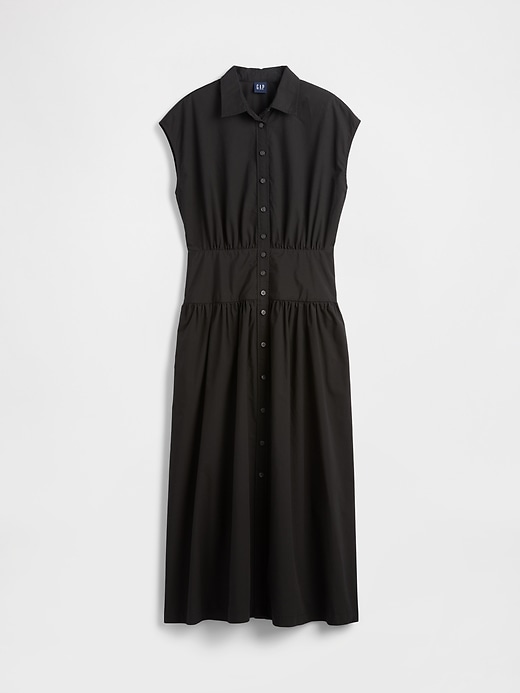 Image number 5 showing, Poplin Drop-Waist Maxi Shirtdress