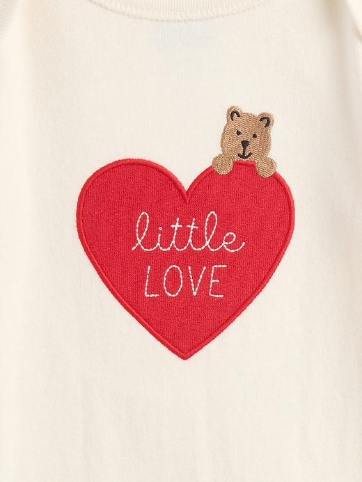 Image number 3 showing, Baby Organic Cotton Bear Heart Bodysuit Outfit Set