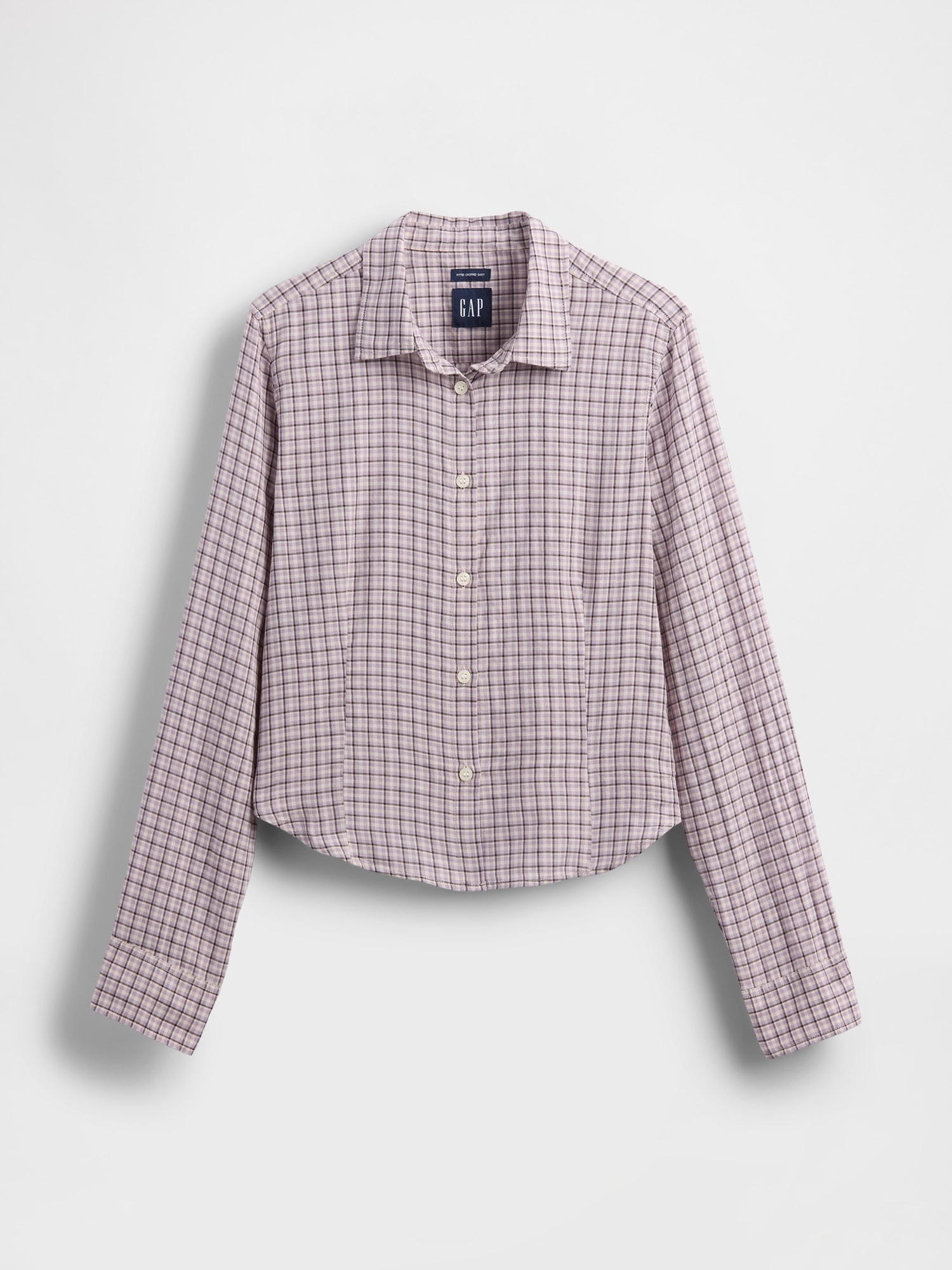 Flannel Fitted Plaid Shirt - Purple Plaid