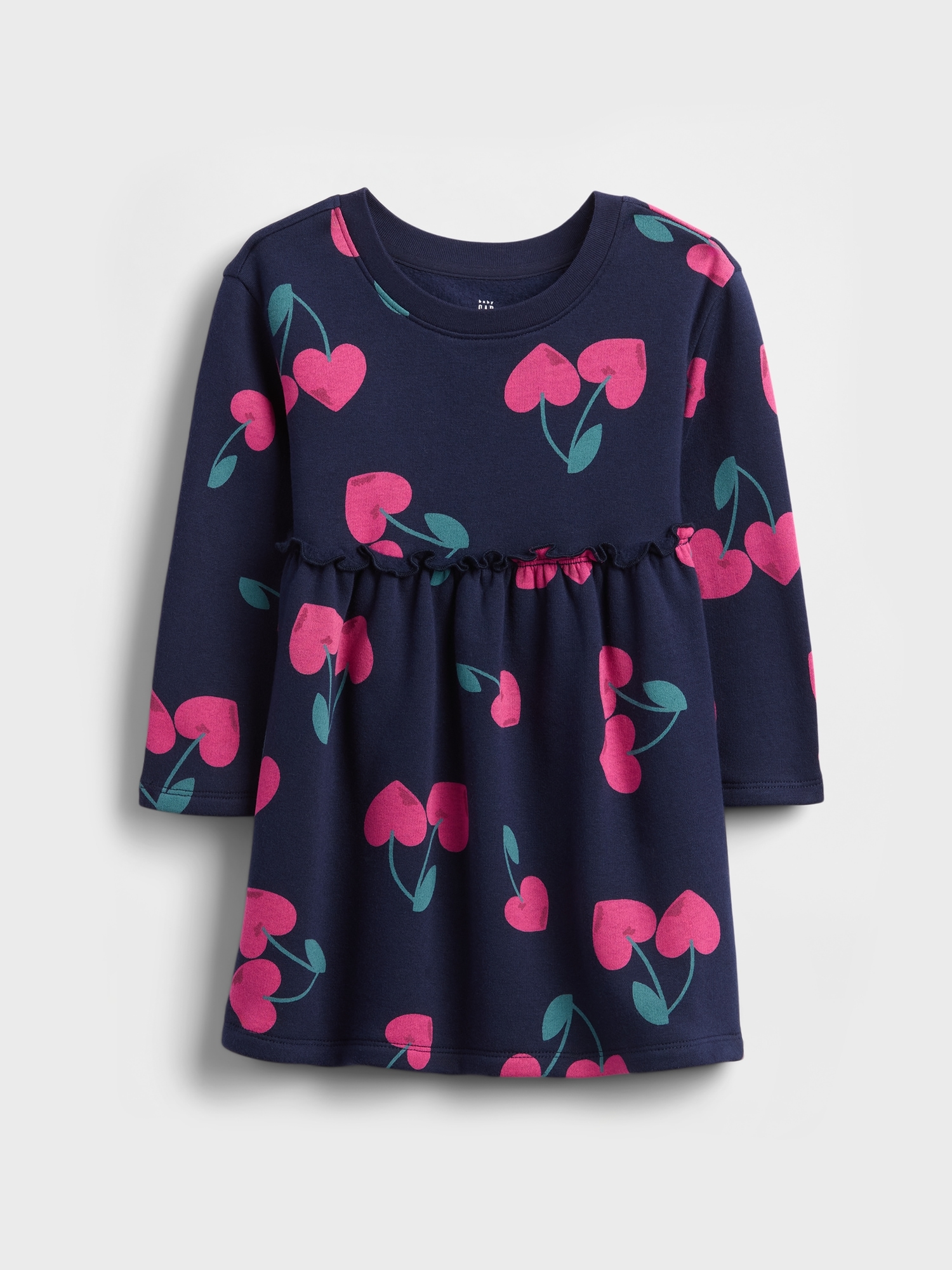 Baby & Toddler Ruffle-Waist Sweatshirt Dress - Dark Night Blue