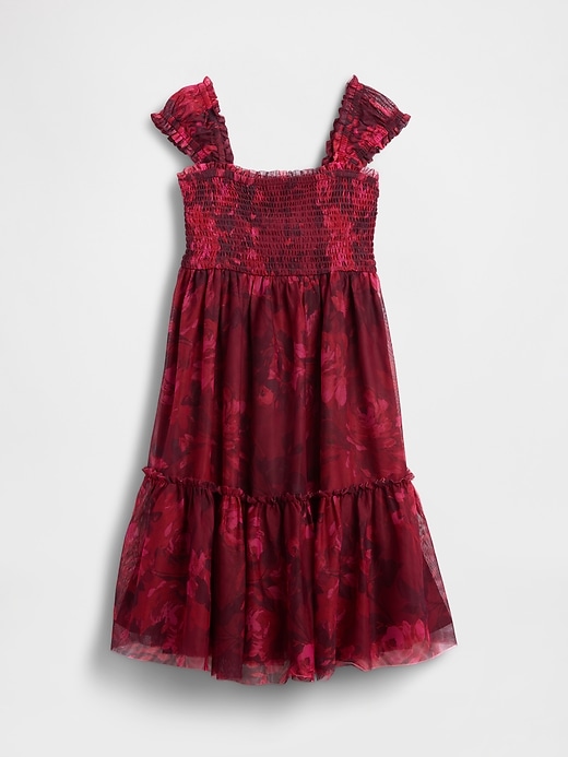 Kids Tulle Cap-Sleeve Midi Dress