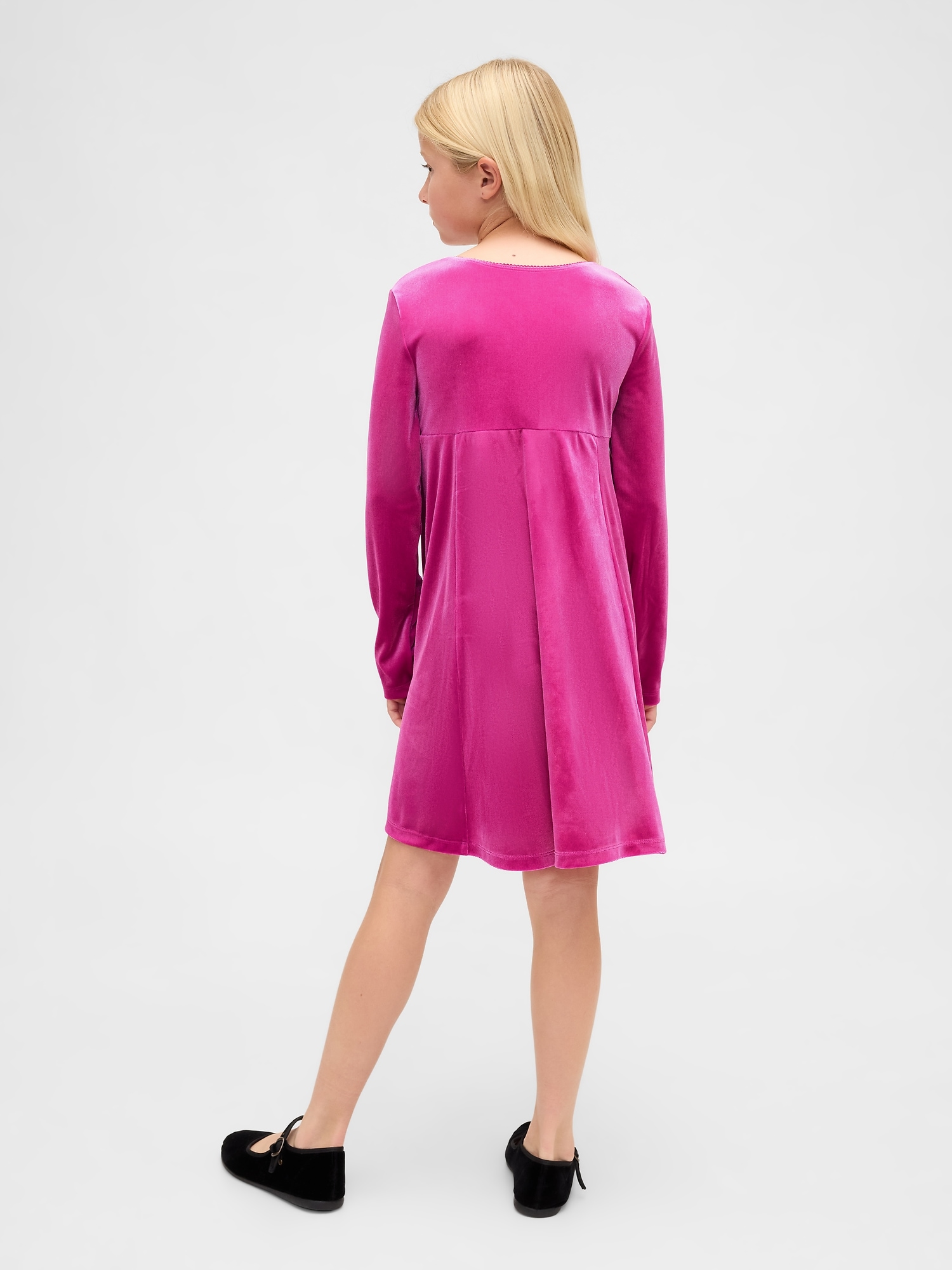 Kids Velvet Empire Waist Dress