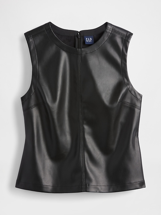 Image number 1 showing, Vegan Leather Shell Tank Top
