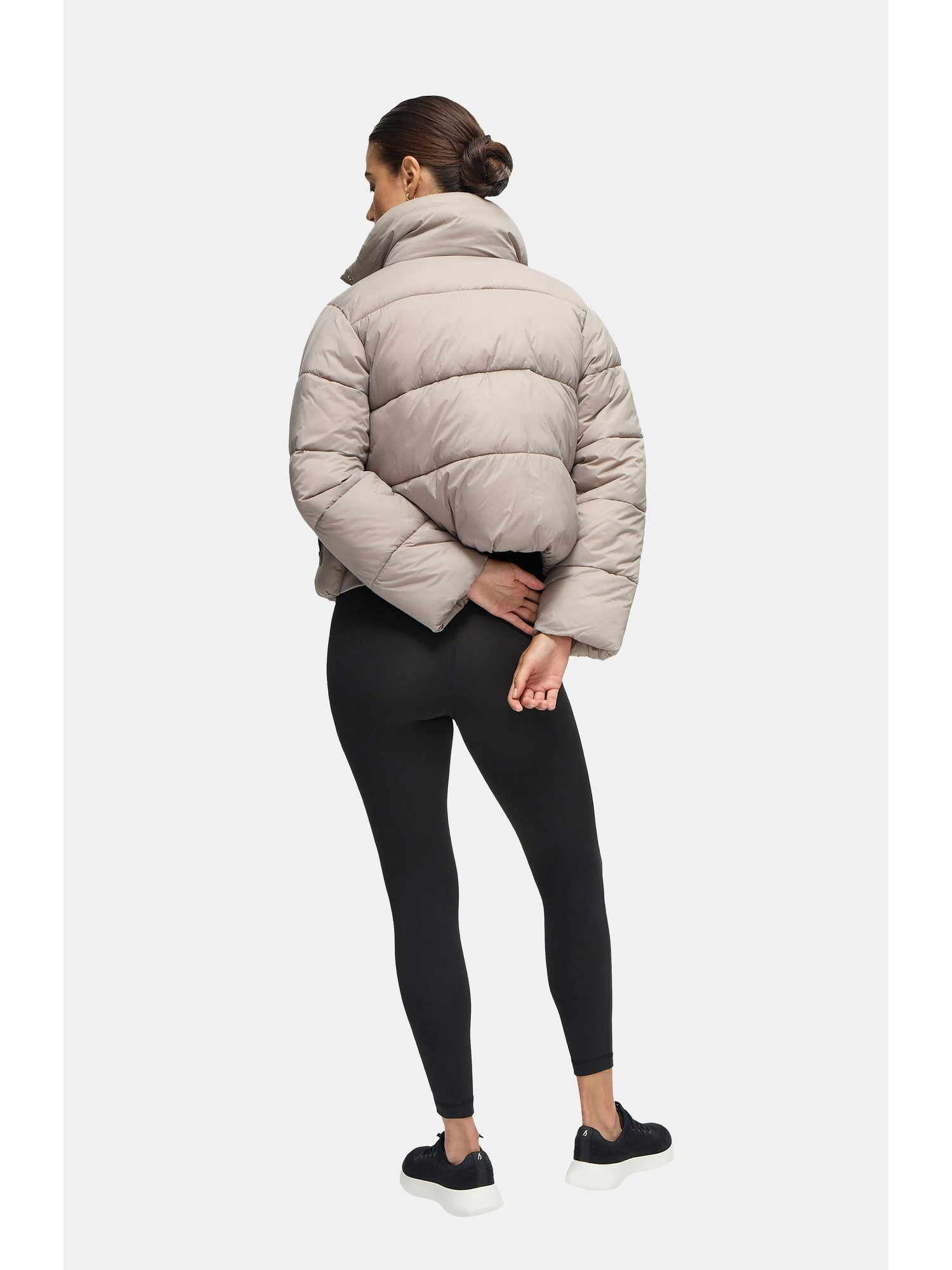 Ingrid and Isabel Cloud Crop Side Zip Maternity Puffer Jacket