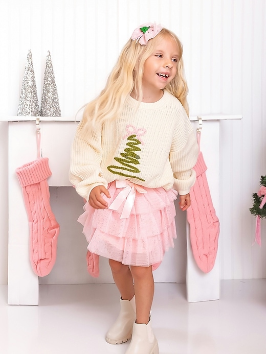 Image number 3 showing, Sweet Wink Christmas Tree Tulle Bow Headband