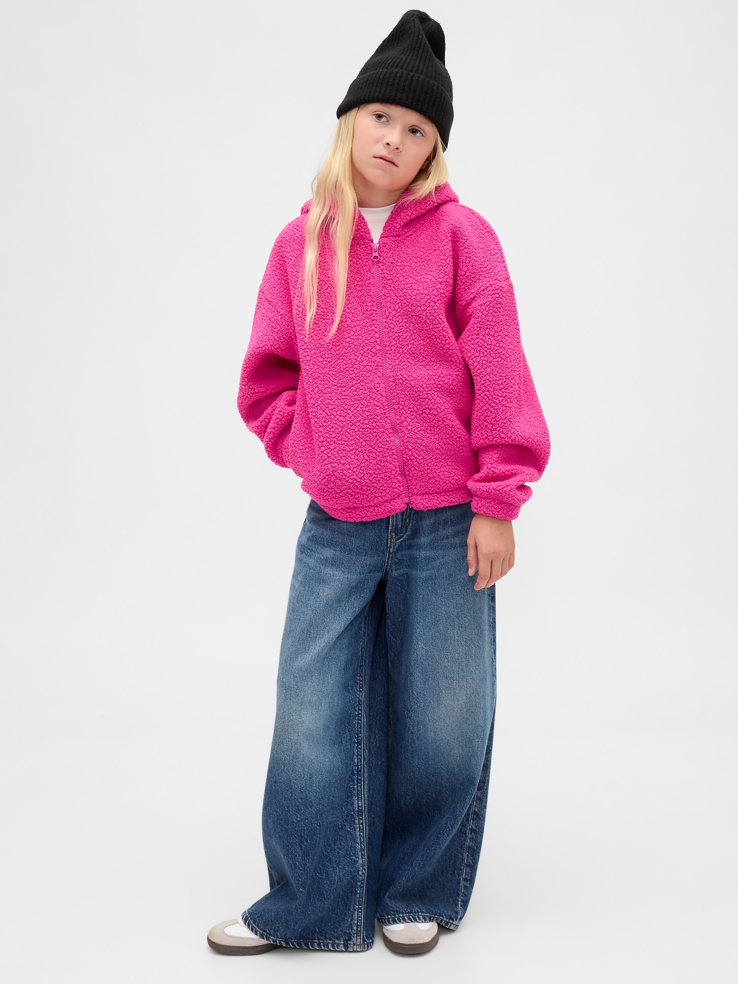 Kids Sherpa Relaxed Zip Hoodie