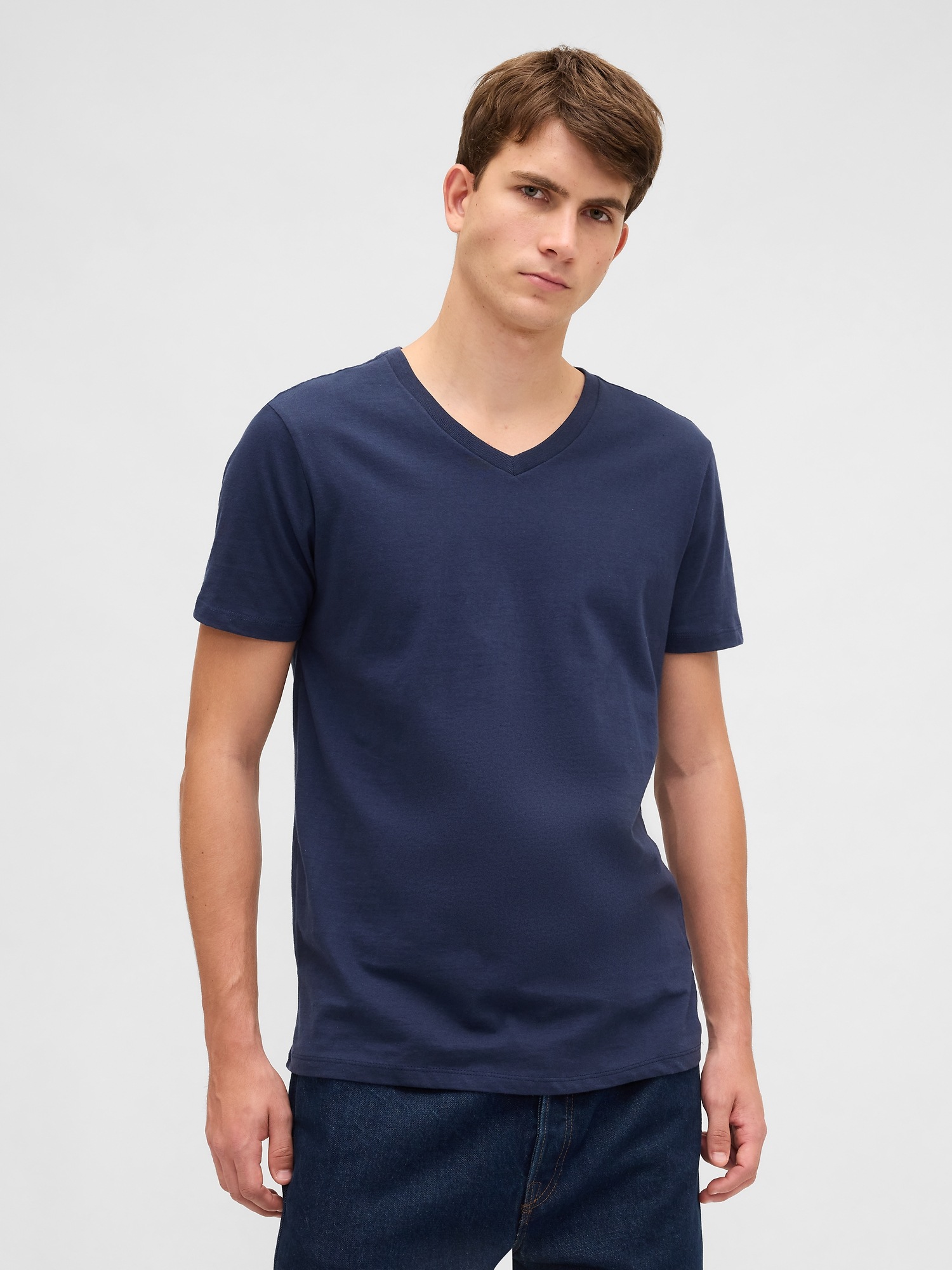 Мужские футболки Gap Cotton Jersey V-Neck T-Shirt — фото 6