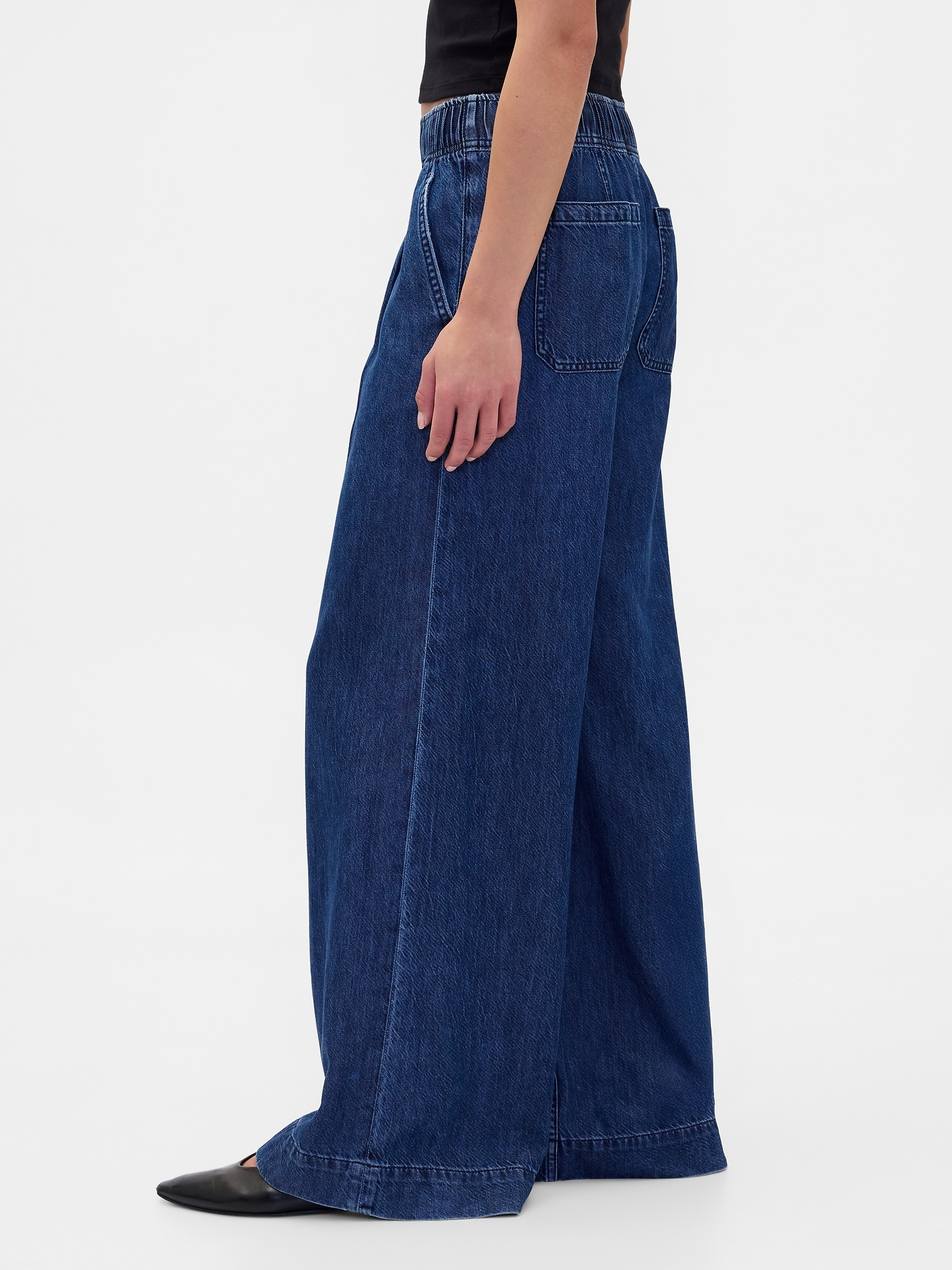 Женские джинсы Gap Mid Rise UltraSoft Pleated Baggy Jeans — фото 3