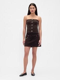 Corduroy Chain Pocket Mini Skort