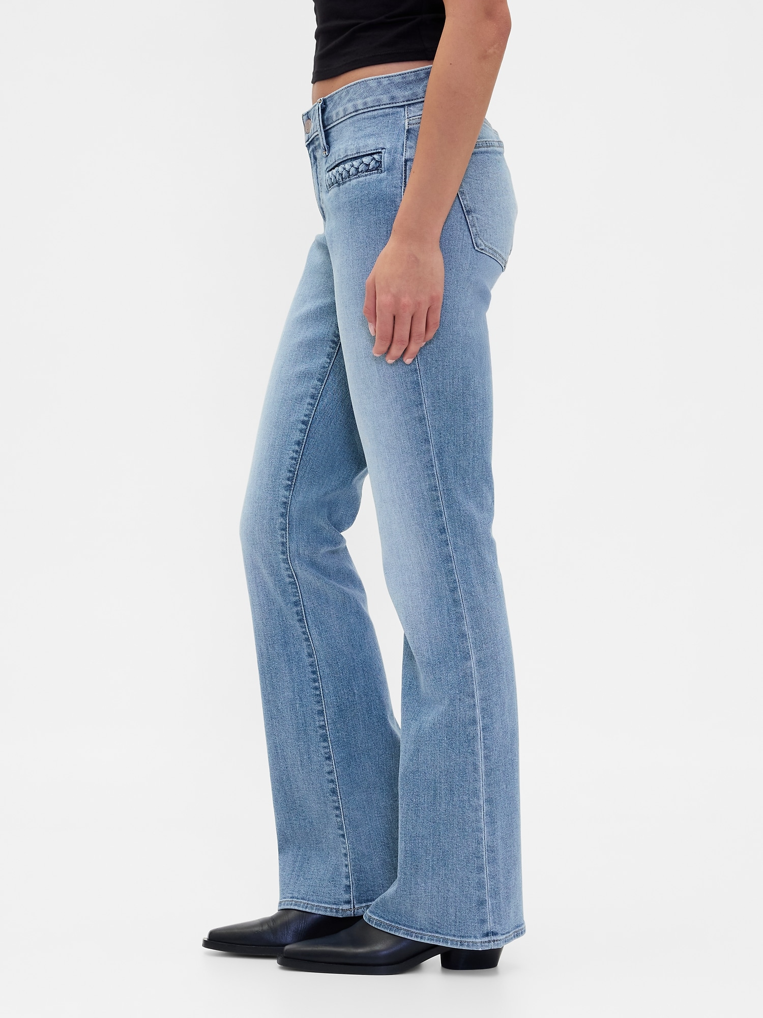 Low Rise Braided Pocket Long & Lean Jeans