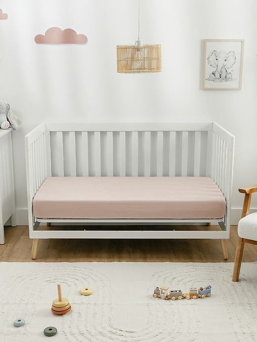 Image number 6 showing, Comfy Cubs Muslin Fitted Crib Sheet