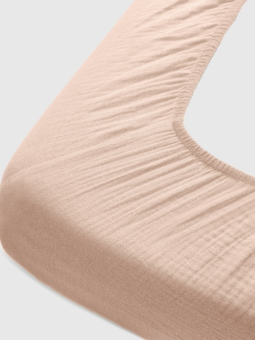 Image number 3 showing, Comfy Cubs Muslin Fitted Crib Sheet