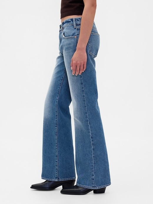 Image number 3 showing, Mid Rise Relaxed Flare Jeans