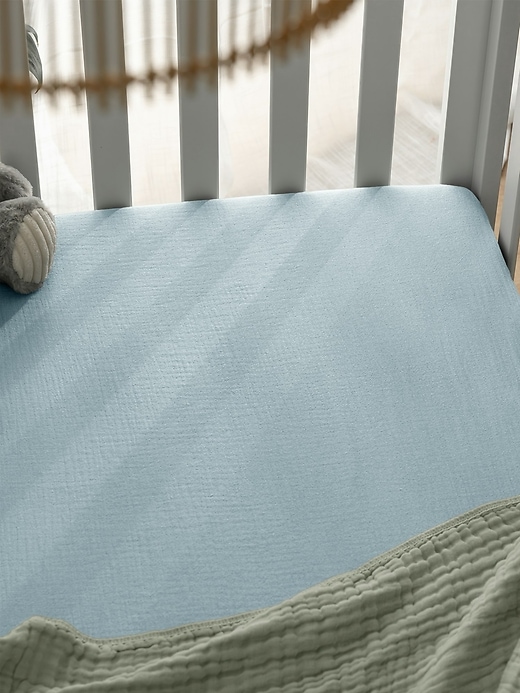 Image number 6 showing, Comfy Cubs Muslin Fitted Crib Sheet