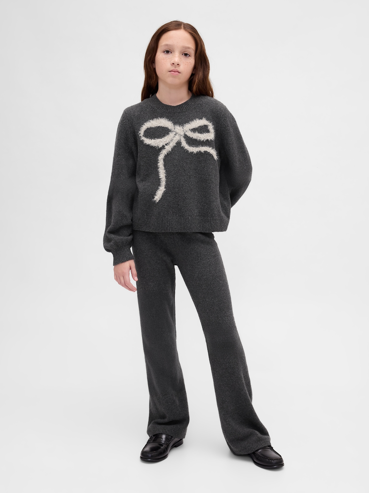 Kids CashSoft Flare Sweater Pants - Charcoal Grey