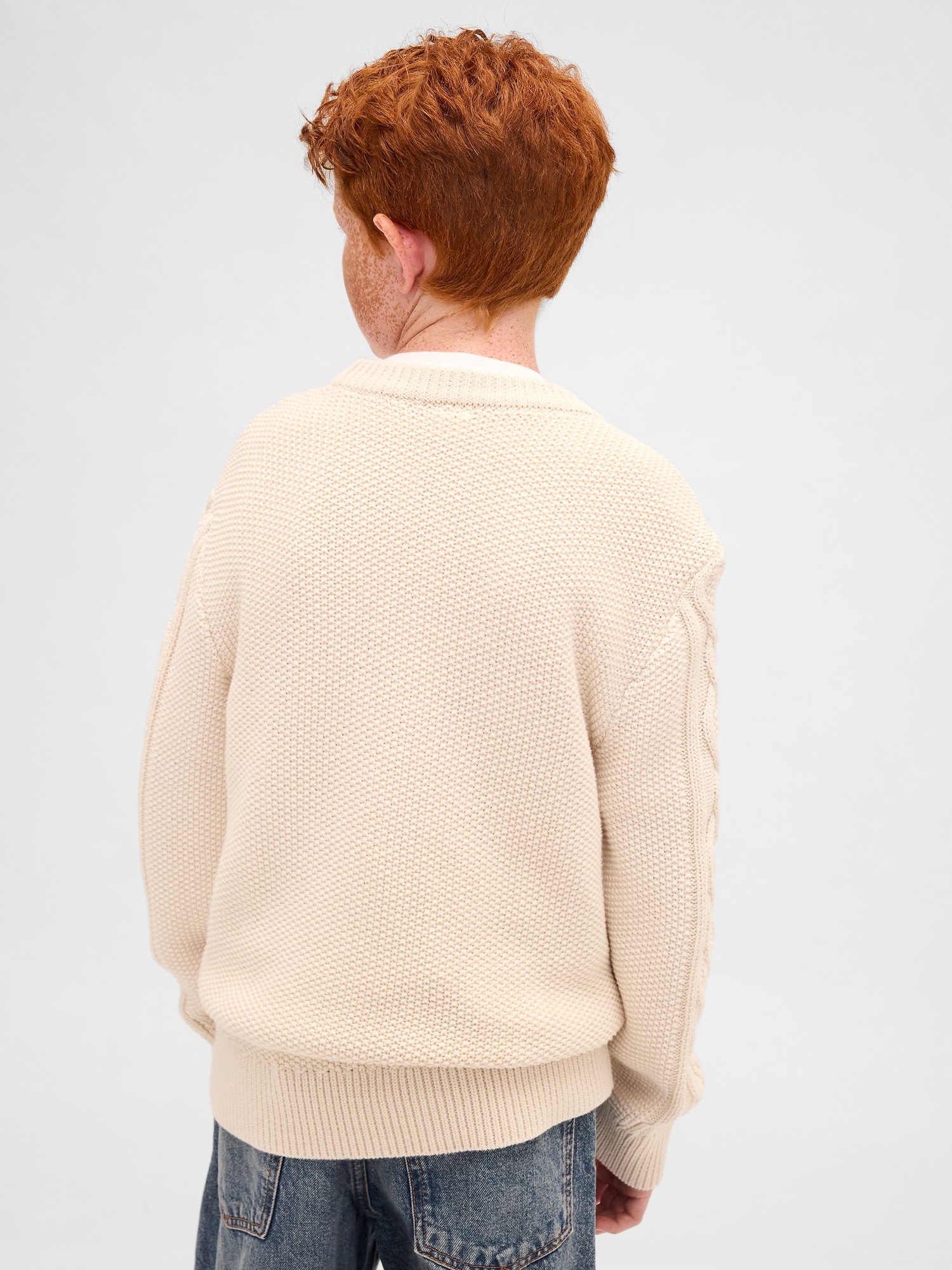 Kids Cable-Knit Crewneck Sweater