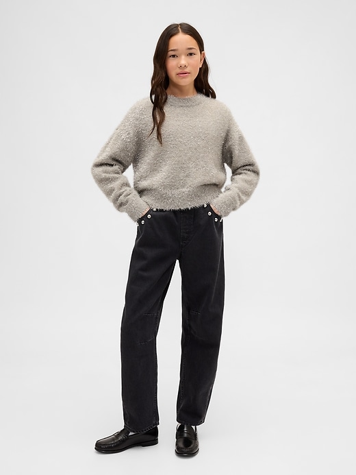 Image number 4 showing, Kids Eyelash Crewneck Sweater