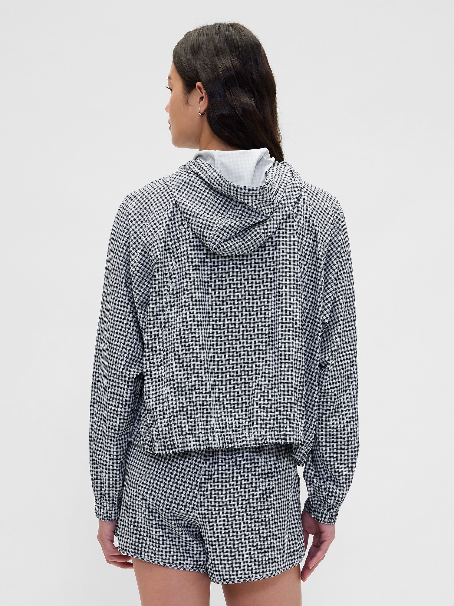 GapFit Tech Gingham Zip Hoodie