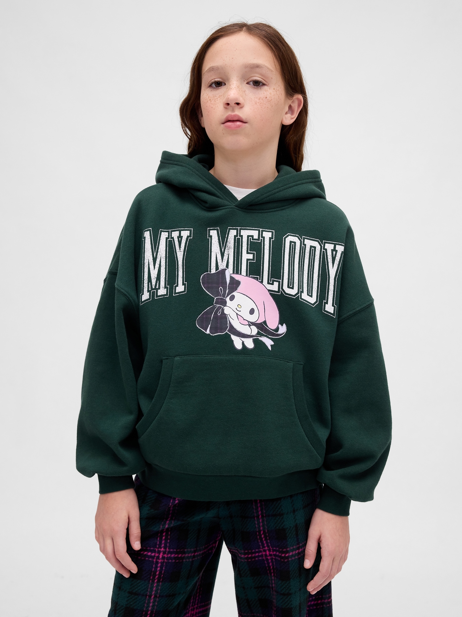 Kids VintageSoft Oversized Hello Kitty Hoodie - Deep Hunter